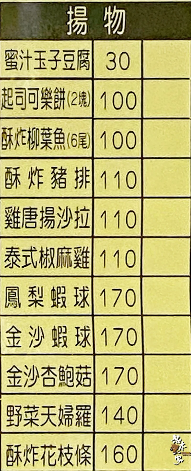 大雄料理店菜單menu|北大國際街美食|放大清晰版詳細分類資訊