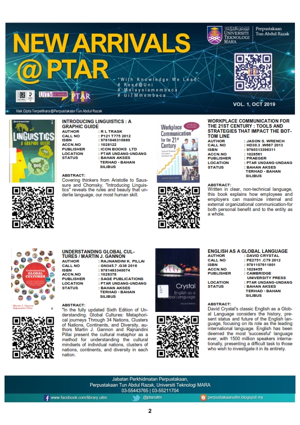 LIBRARY New Arrivals PTAR Keluaran Vol 01 Oktober 2019