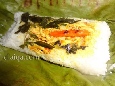 Nasi Bakar Ayam Suwir Kemangi ala Rika