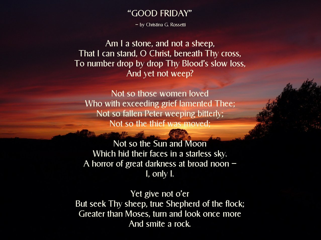 Hill Shepherd: Good Friday Hill Shepherd: Good Friday