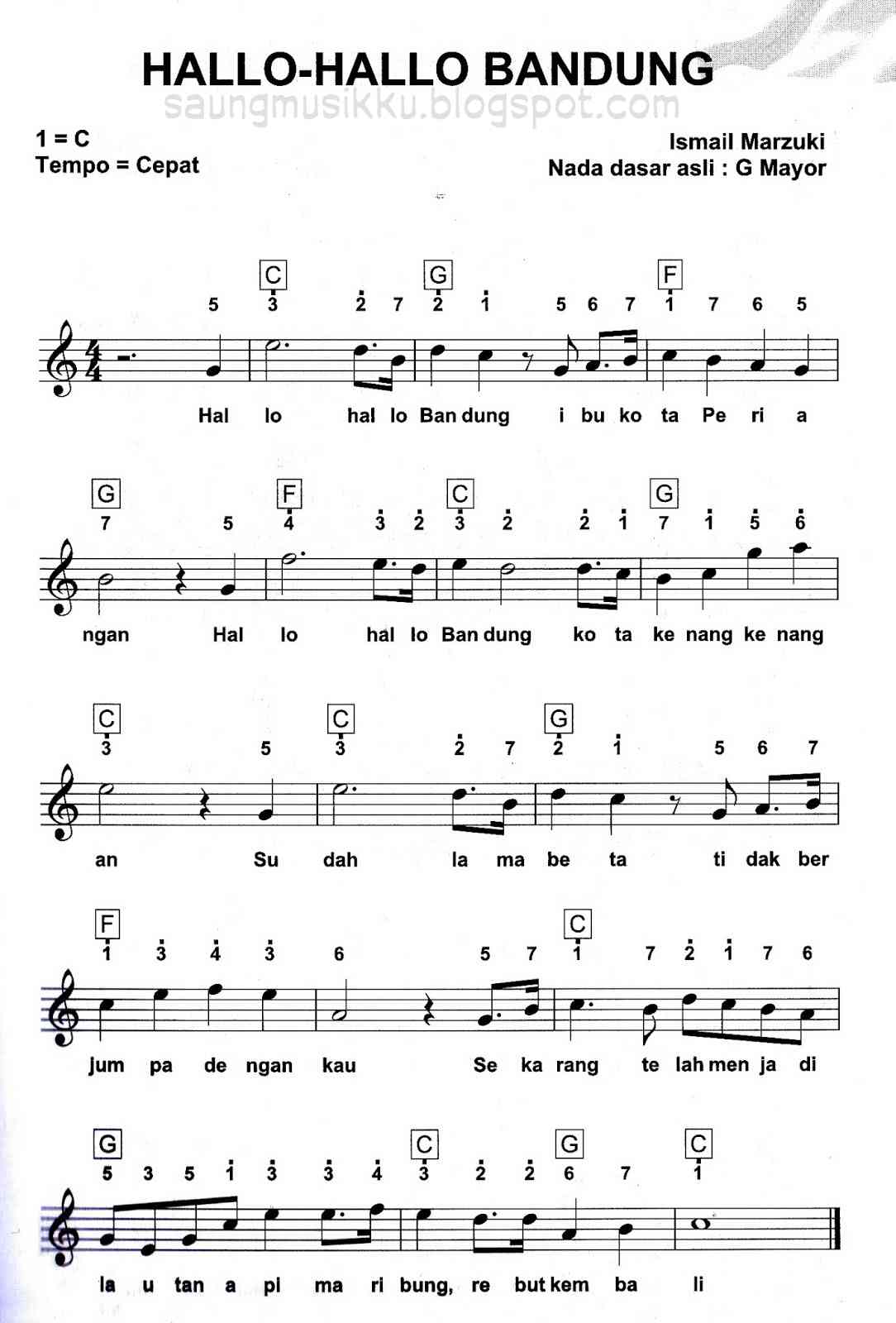 Lirik Lagu Bangun Pemuda Pemudi Dengan Not Angka Lirik Lagu Bangun Pemuda Pemudi Dengan Not Angka