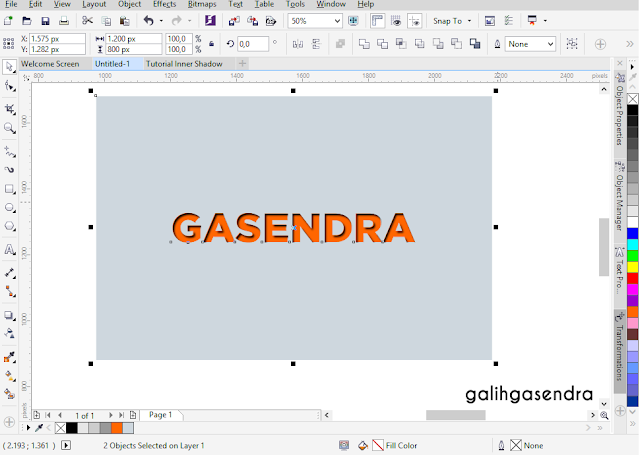 CorelDraw Tutorial Text Effect Inner Shadow