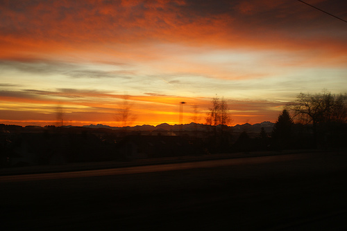 train sunset europe