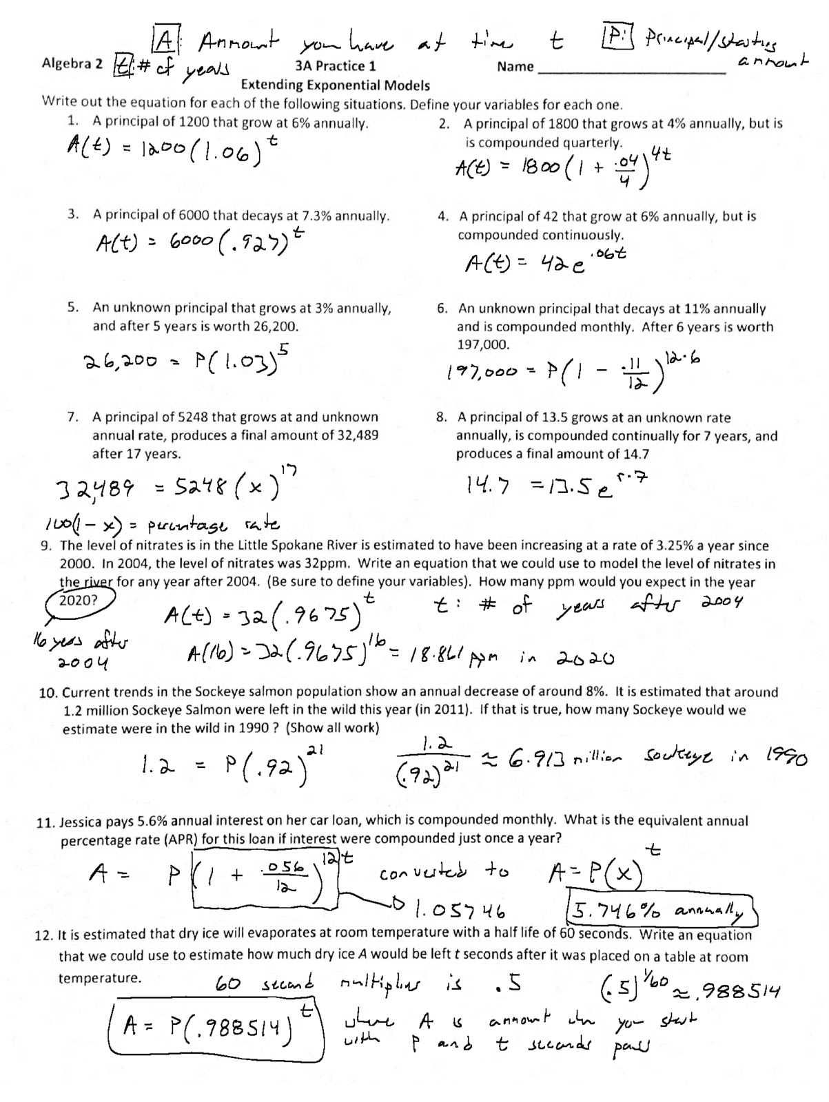 Unit 6 exponents and exponential functions homework 7 answer key picture