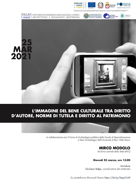 L’immagine del bene culturale tra diritto d’autore, norme di tutela e diritto al patrimonio: il seminario di Mirco Modolo