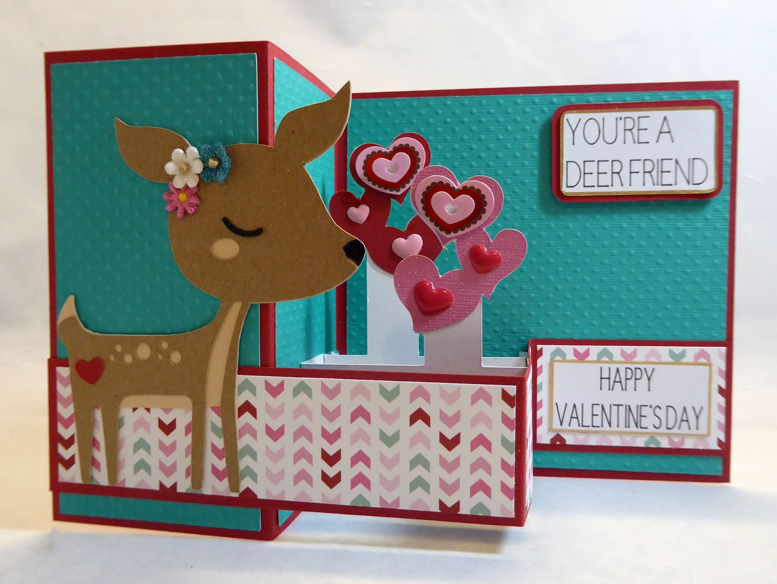 Pink Panoply My Punny Valentines Lori Whitlock Pop Up Box Cards