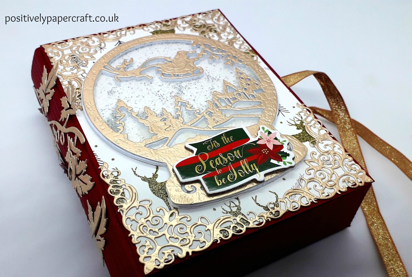 Positively papercraft NO DIE EASY Christmas Book Box Tutorial