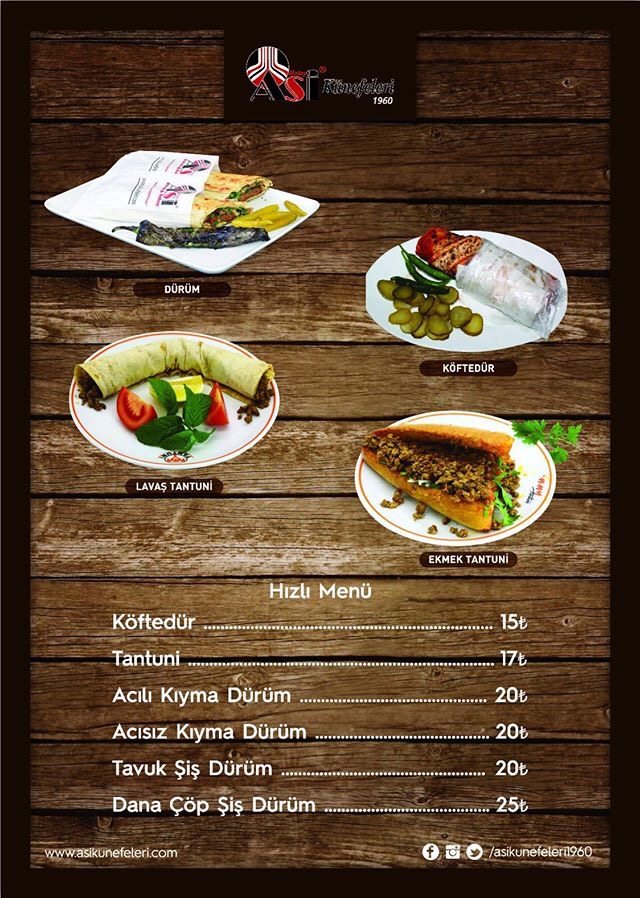 ASİ KÜNEFELERİ ANKARA MENÜ FİYAT LİSTESİ Ne Kadara Yenir?