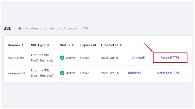 هوستينجر - Force HTTPS هوستينجر - Force HTTPS