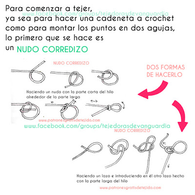 El libro de patrones de tejido 7 nudo corredizo