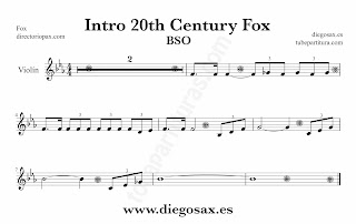 Partitura de la Sintonía de la 20th Century Fox para Trompeta y Fliscorno by Alfred Newman Sheet Music for Trumpet and Flugelhorn Music Scores