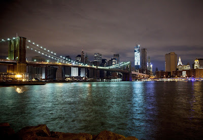 Brooklyn, New York, Bridge, Chinatown, Manhattan Bridge, Con Edison, Superstorm Sandy, US Construction, Transport, Lights, Night, Water, Building, America, 