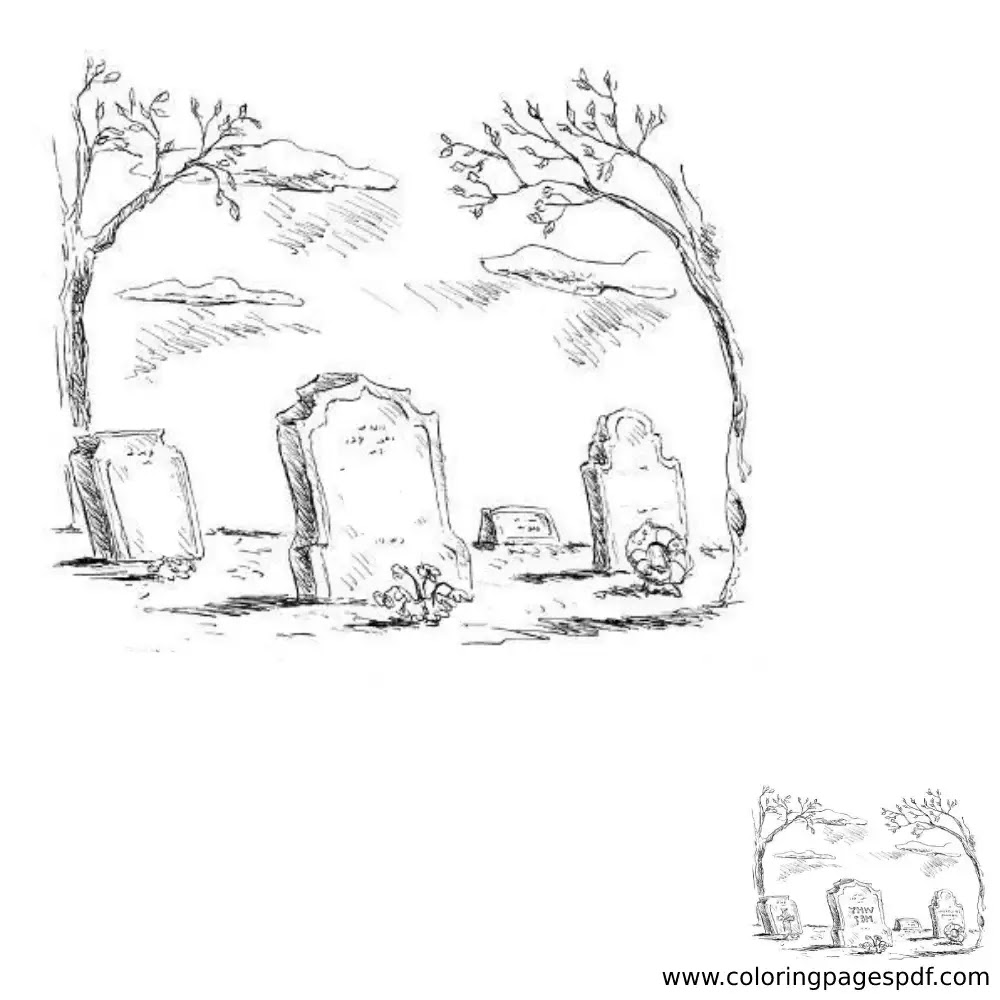 Coloring Page Of A Graveyard