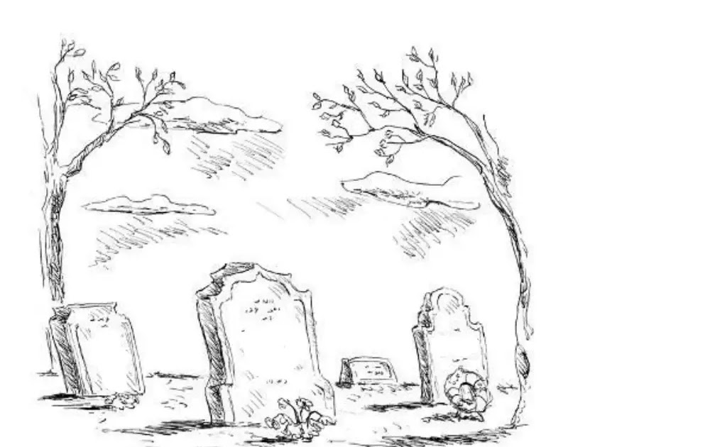 Coloring Page Of A Graveyard