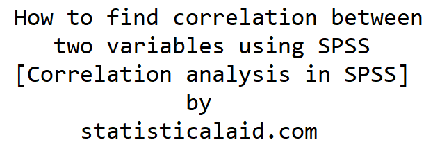 correlation analysis in SPSS
