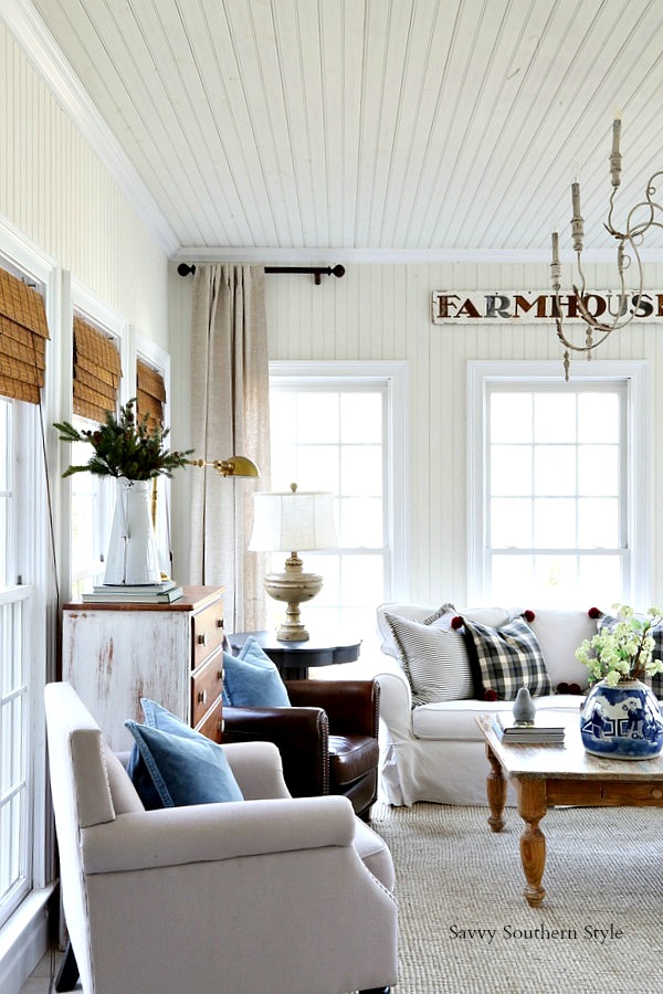 Savvy Southern Style : French Farmhouse Winter Sun Room
