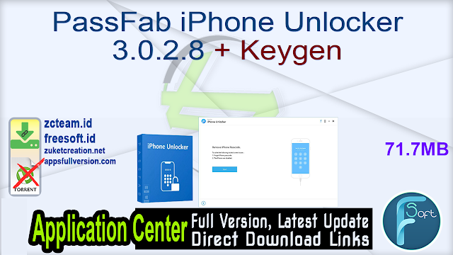 PassFab iPhone Unlocker 3.0.2.8 + Keygen_ ZcTeam.id