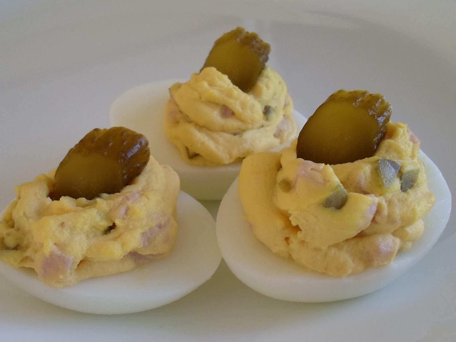 Happier Than A Pig In Mud Ham and Gherkin Deviled Eggs