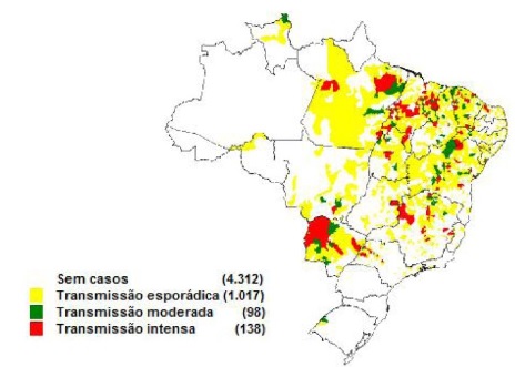 Leishmanione Visceral: 2008 a 2010 segundo SVS/MS