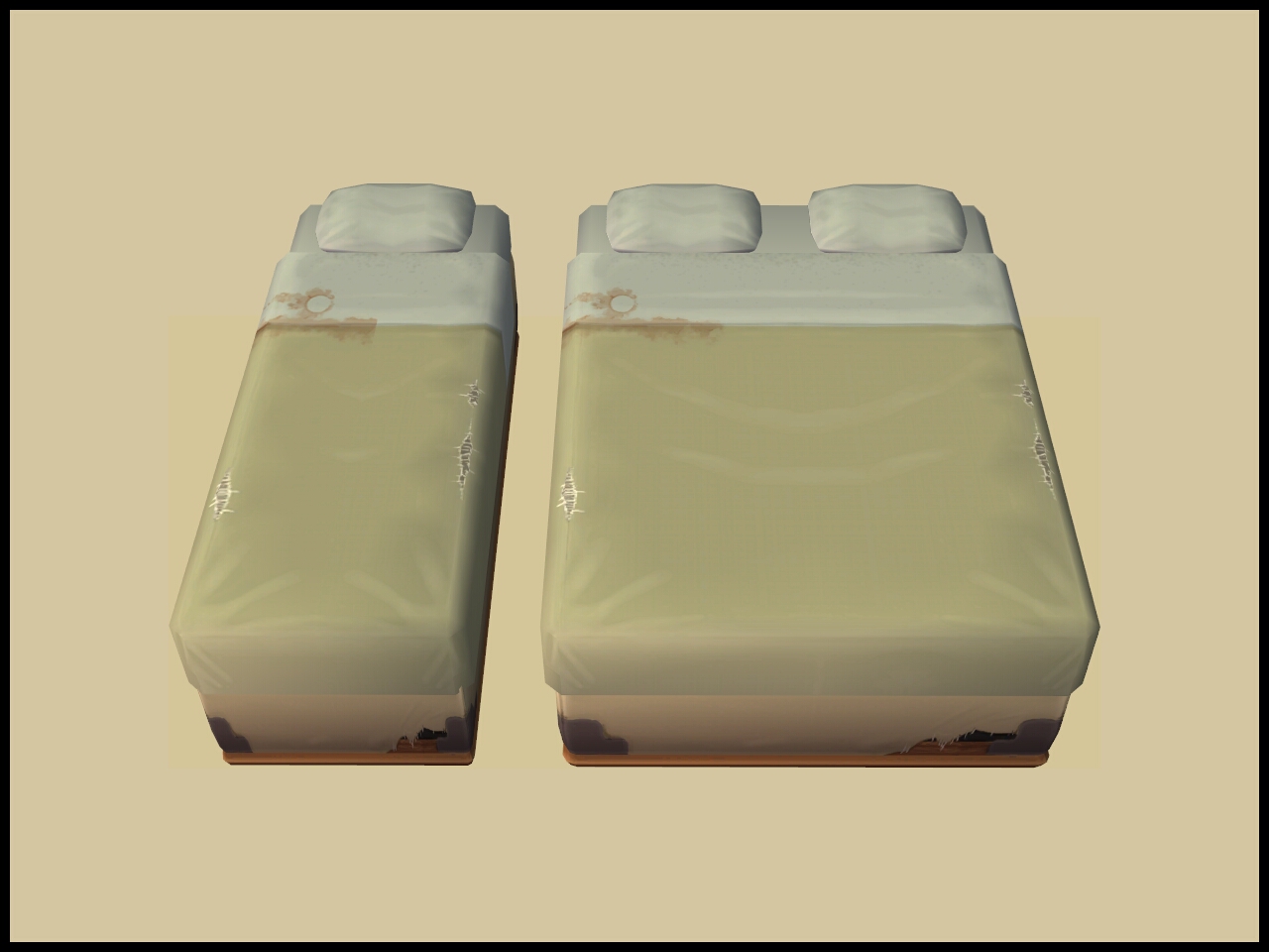 TheNinthWaveSims The Sims 2 TS4TS2 Eco Dirty Beds and Bedding
