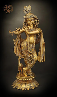 Lord Krishna Brass Sculpture