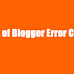 List of All Blogger Error Codes