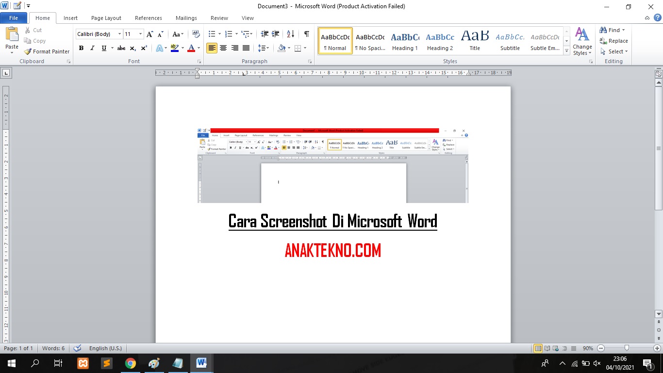 Cara Screenshot Di Microsoft Word 2010 Menggunakan SS & Print Screen
