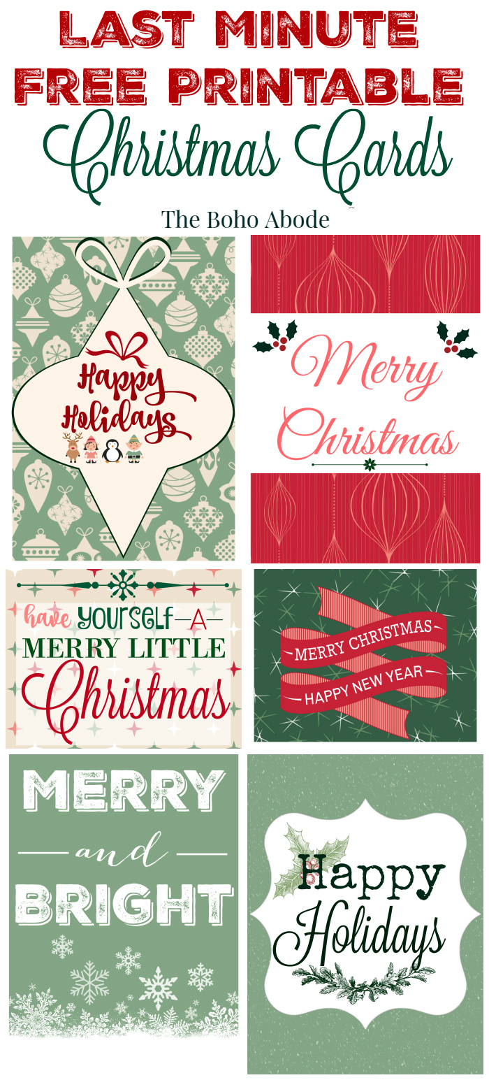 Ultimate Moment No cost Printable Xmas Playing cards - The Boho Abode image about Free Printable Holiday Cards titled Very last Instant Totally free Printable Xmas Playing cards - The Boho Abode