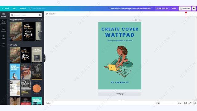 cover wattpad di canva