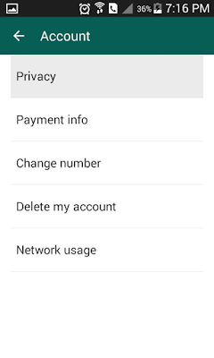 WhatsApp privacy setting for receipt list WhatsApp privacy setting for receipt list