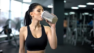 Lady Drinking Protein Shake