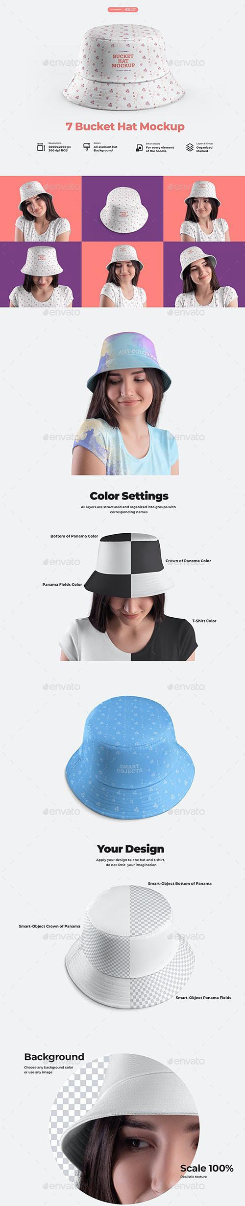GraphicRiver - 7 Bucket Hat Mockups 32250942 2 GraphicRiver 7 Bucket Hat Mockups 32250942.