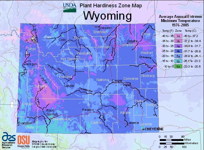 Farmers Know Best Wyoming USDA Plant Hardiness Zones Map
