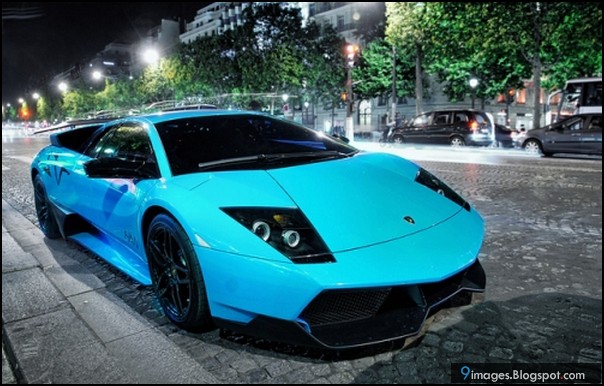 Lamborghini Gallardo Sky Blue Car Front View Awesome