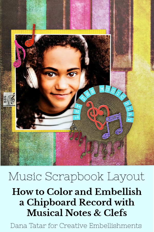 Let the Music Play Scrapbook Layout - Creative Embellishments