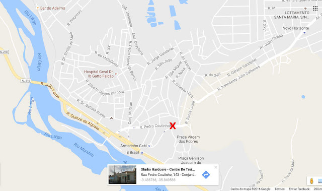 Imagem do mapa de localização casa a venda em rio largo Minha opinião é que esta casa esta muito bem localizada bem pertinho do centro comercial da cidade município de Rio Largo, com um bom potencial para empresas de todos os tipos, certeza que com uma reforma pode-se adapta-la ao uma empresa de sucesso.