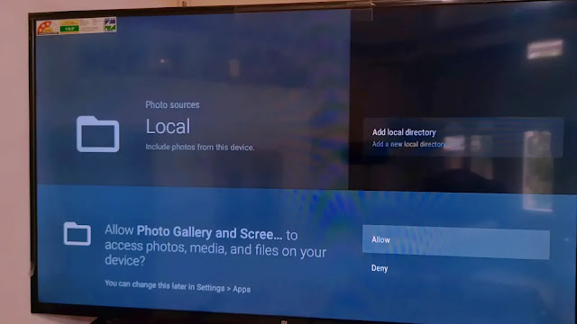 allow here Allow photo gallery and screensaver app to access photos