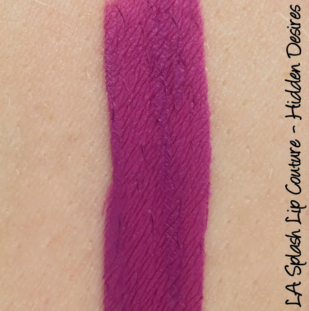 LA Splash Lip Couture - Hidden Desires Swatches & Review