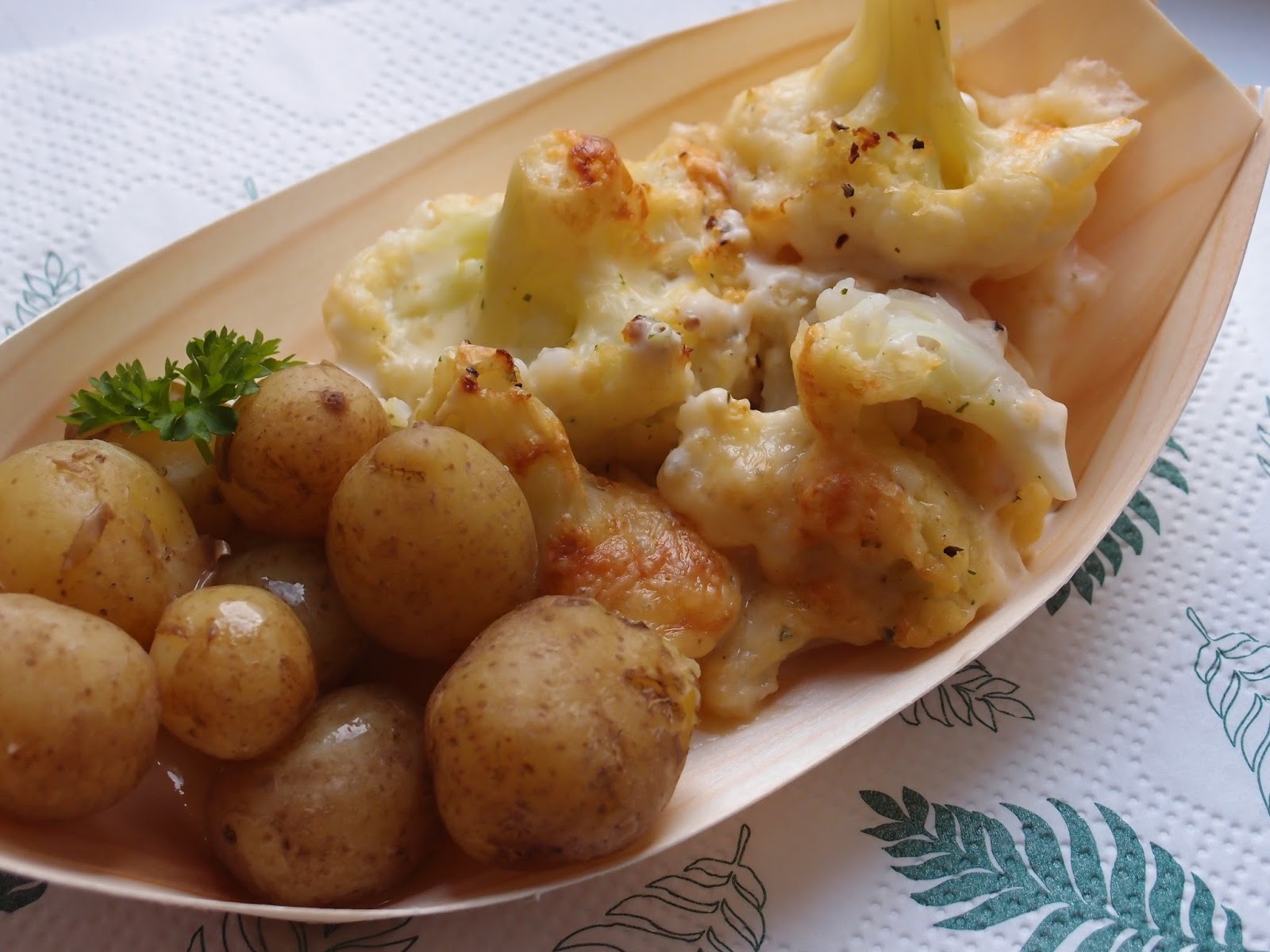 The VegHog New potatoes and cauliflower cheese