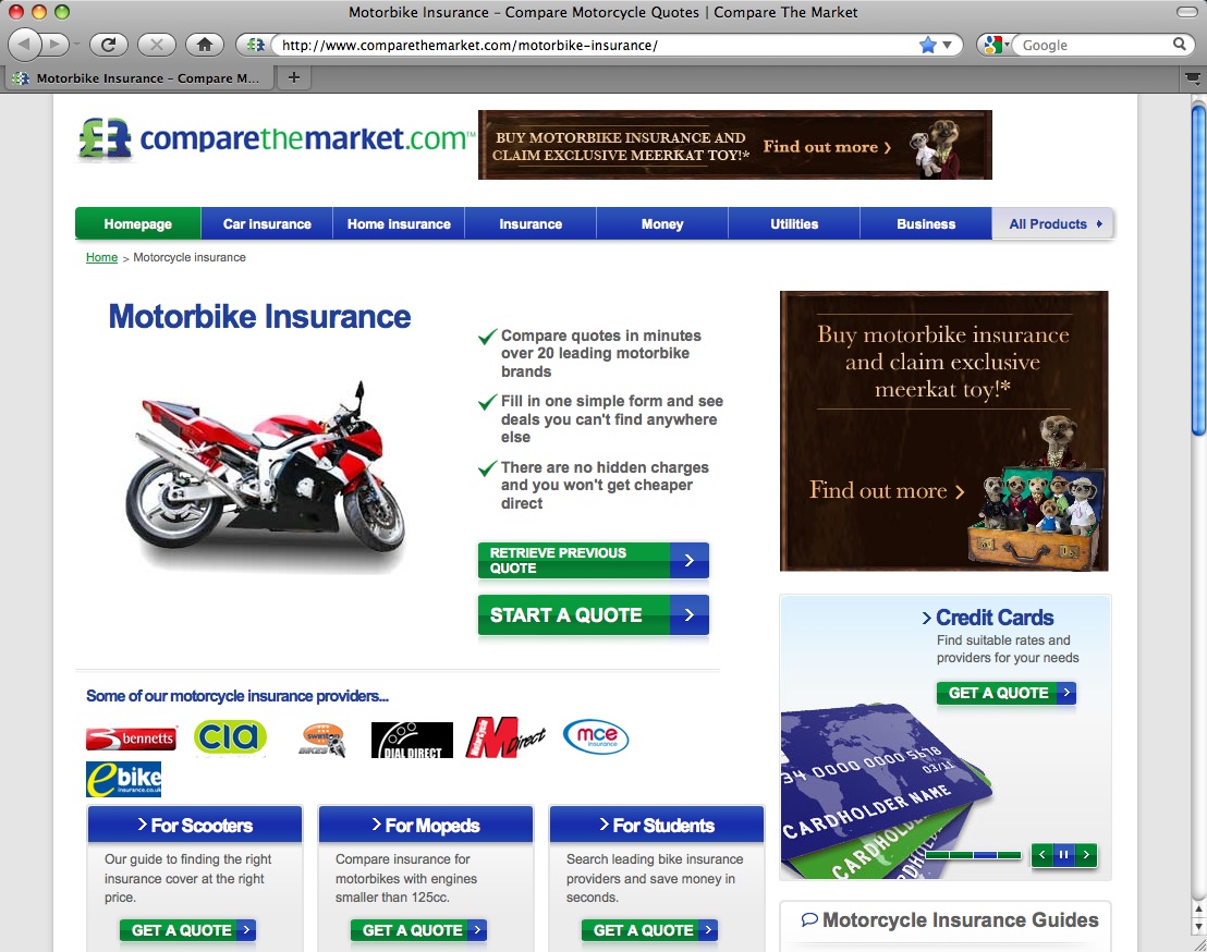 News: comparethemarket.com offer specialist bike insurance site
