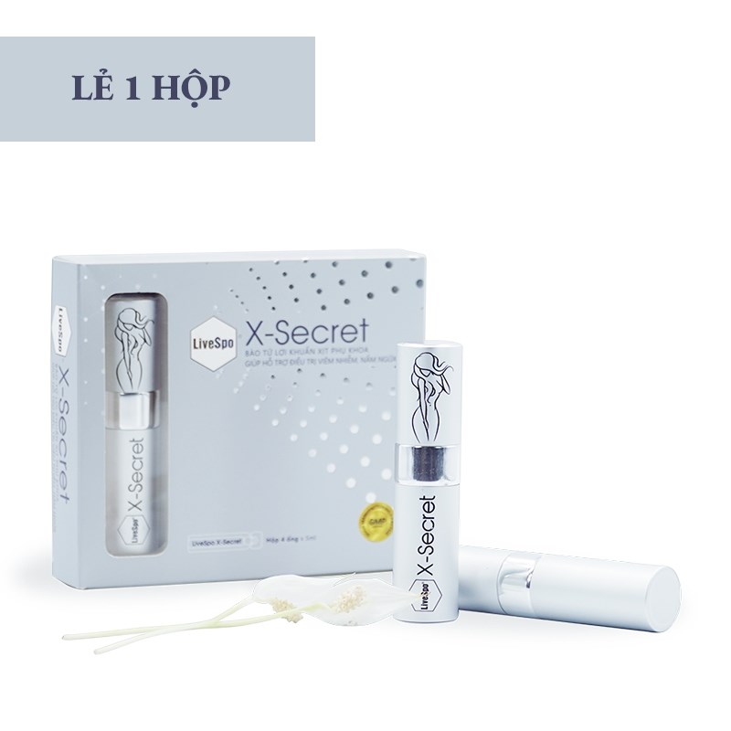 LiveSpo X-Secret xịt phụ khoa chứa bào tử lợi khuẩn hỗ trợ điều trị viêm nhiễm, nấm ngứa