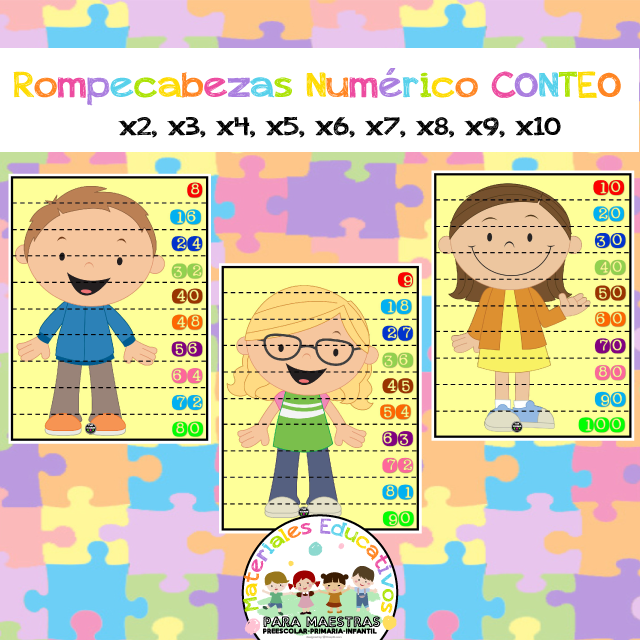 Rompecabezas Numérico para Conteo Materiales Educativos para Maestras