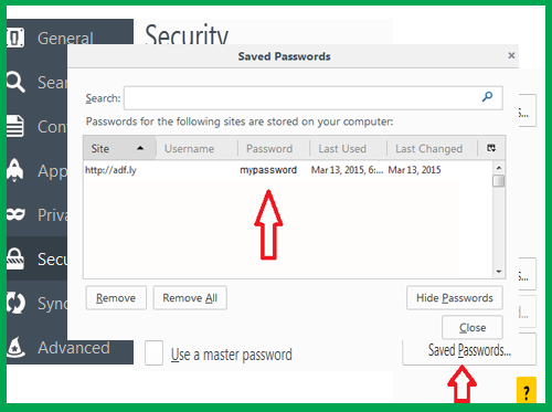 how to secure passwords on mozilla