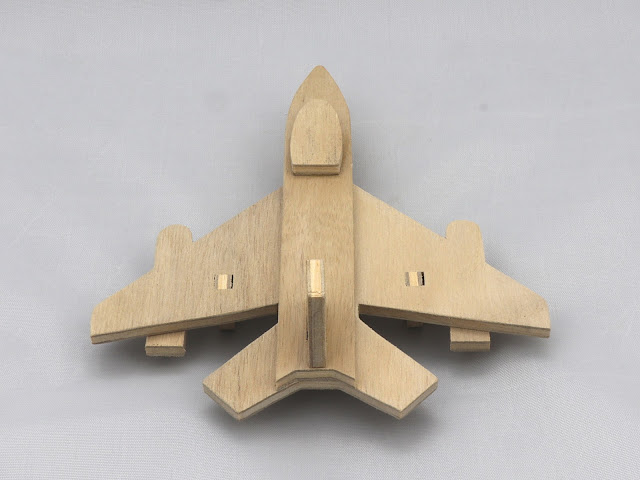 Handmade Wood Toy Airplane - Jet Fighter - Baltic Birch Plywood