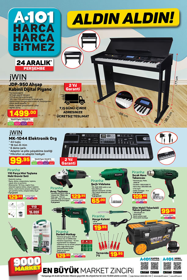24 Aralık A101 Market Aktüel Ürünleri ve İndirimleri Yeni
