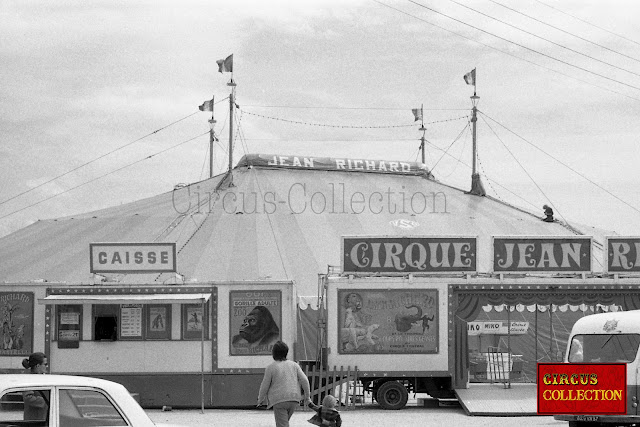 Photos du cirque Jean Richard, comédien français, passionné de cirque. Annemasse juillet 1973  Photo Hubert Tièche   Collection Philippe Ros  