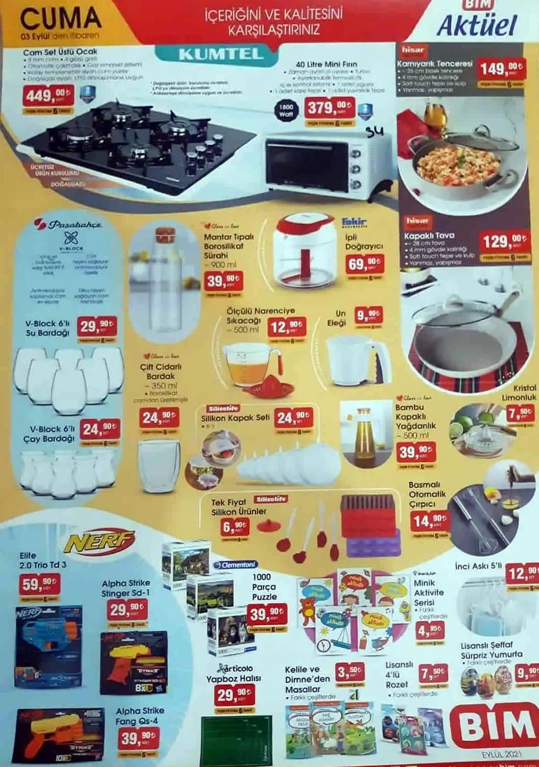 3 Eylül 2021 Tarihli Bim Market Aktüel Ürünleri ve İndirimleri Yeni