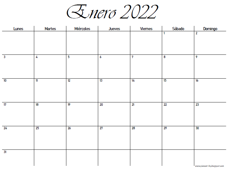 Calendario Minimalista 2022 Gratis Imprimible