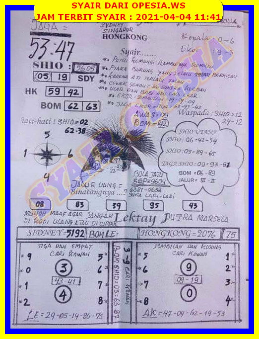 1 New Message Kode Syair Sydney 4 April 2021 Forum Syair Togel Hongkong Singapura Sydney
