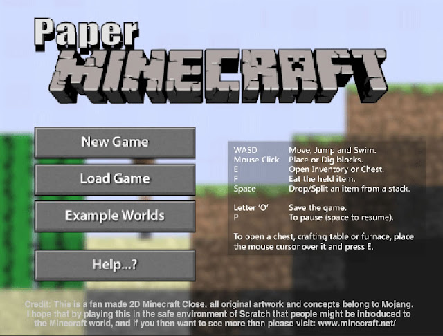 Paper Minecraft Like Game